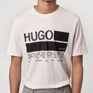 BNWT AW20 HUGO BOSS DANGR MANIFESTO PRINT I TSHIRT XL